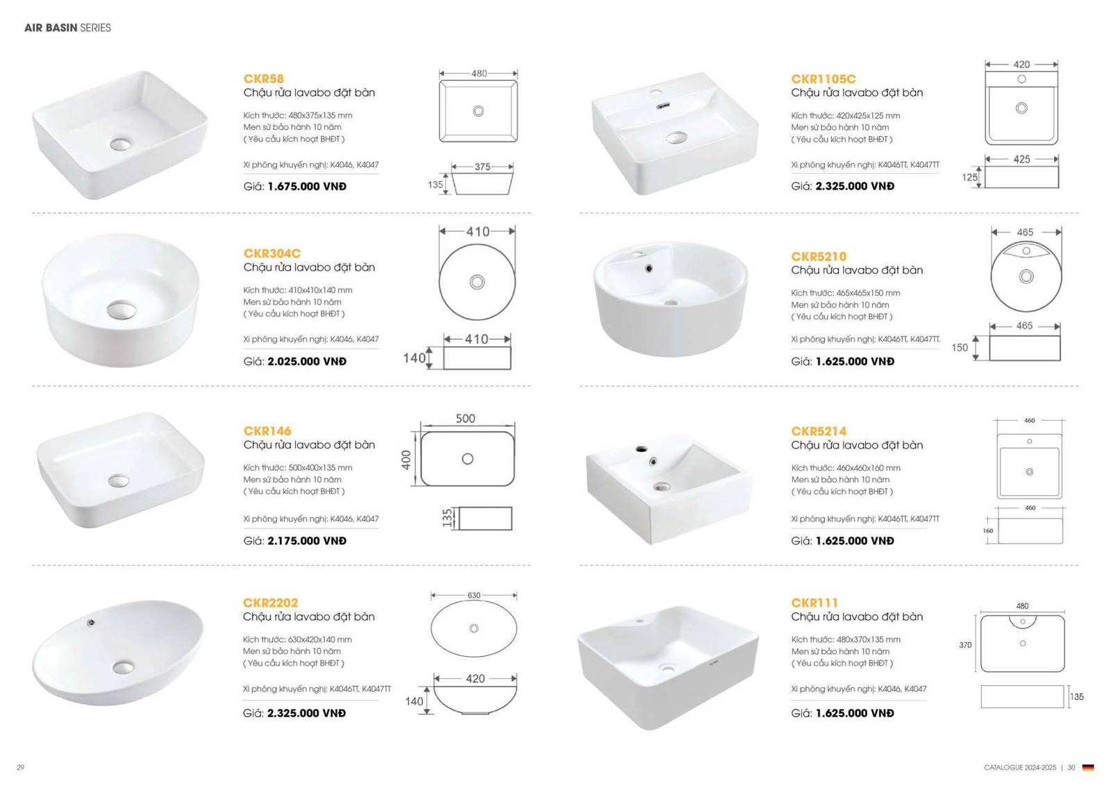 Thiết bị vệ sinh KOREST Catalogue và Bảng giá mới nhất 2024 /Page 15
